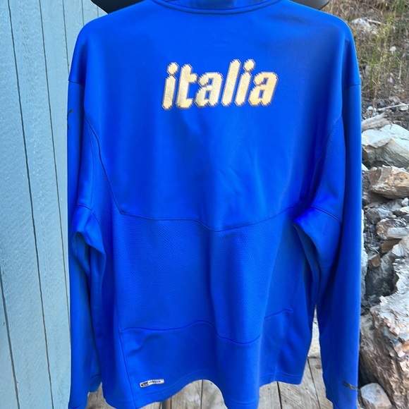 FIGC Italia 1/4 zip Soccer Oversized Long Sleeve Pullover Puma Jersey Hi Collar - Picture 8 of 14